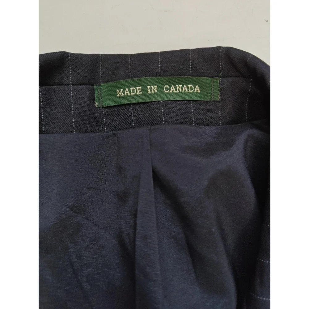 Lauren Ralph Lauren Mens Wool Sports Coat 40R Blue Chalk Stripe 2 Button Q602